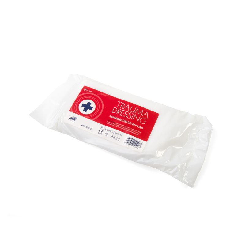 Blue Lion Trauma Dressing Pad with Bandage – 15cm x 18cm (UK Only)