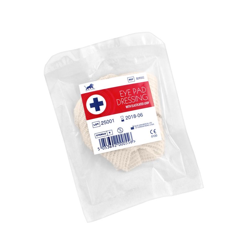 Blue Lion Eye Pad with Elasticated Loop Bandage