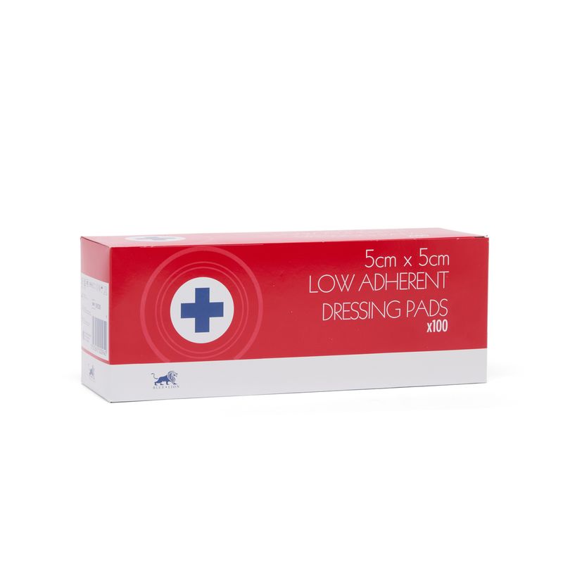 Blue Lion Low Adherent Dressing Pad – 5cm x 5cm (100)