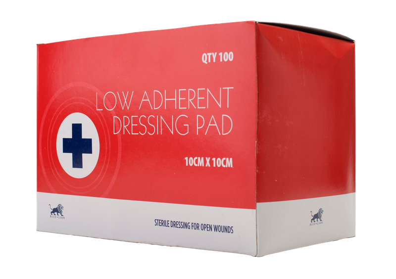 Blue Lion Low Adherent Dressing Pad – 10cm x 10cm (100)