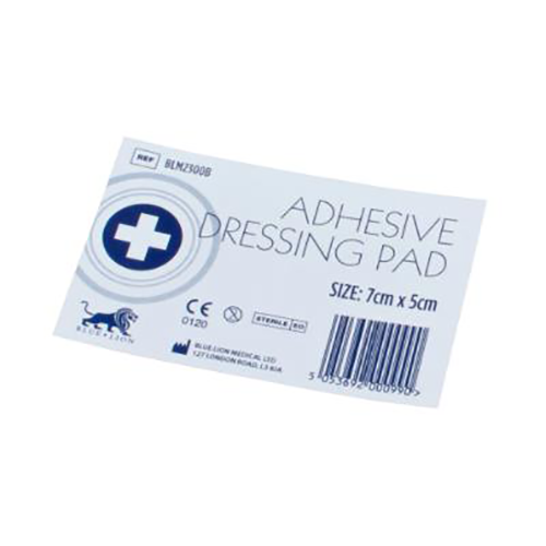Blue Lion Adhesive Dressing Pad – 7cm x 5cm (100)