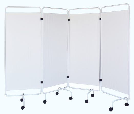 Blue Lion 4 Section Medical Screen with Curtain