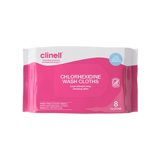 Clinell 2% Chlorhexidine Wash Cloths (8)