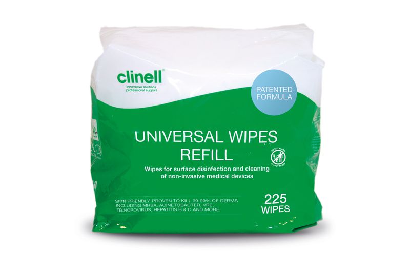 Clinell Universal Wipes Bucket (225) – Refill Pack