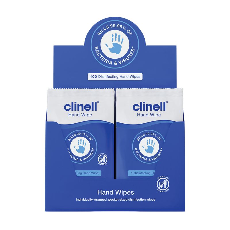 Clinell Antimicrobial Hand Wipes – Individually Wrapped (100)