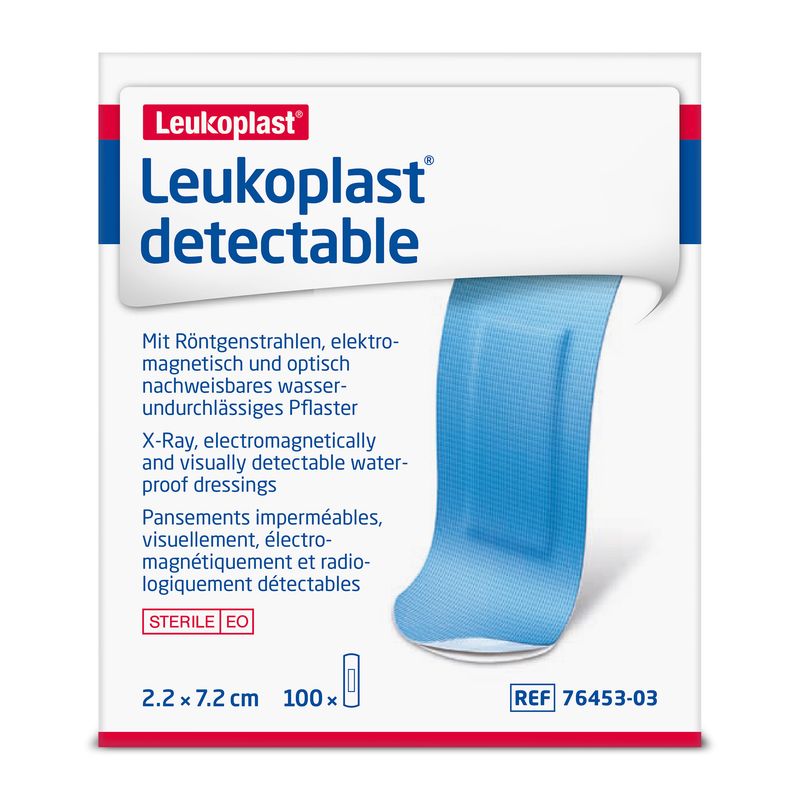 Coverplast Blue Detectable Plasters – 7.2cm x 2.2cm (100)