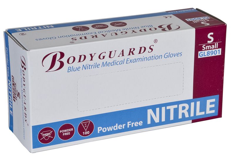 Powder Free Blue Nitrile Gloves – Small (100)